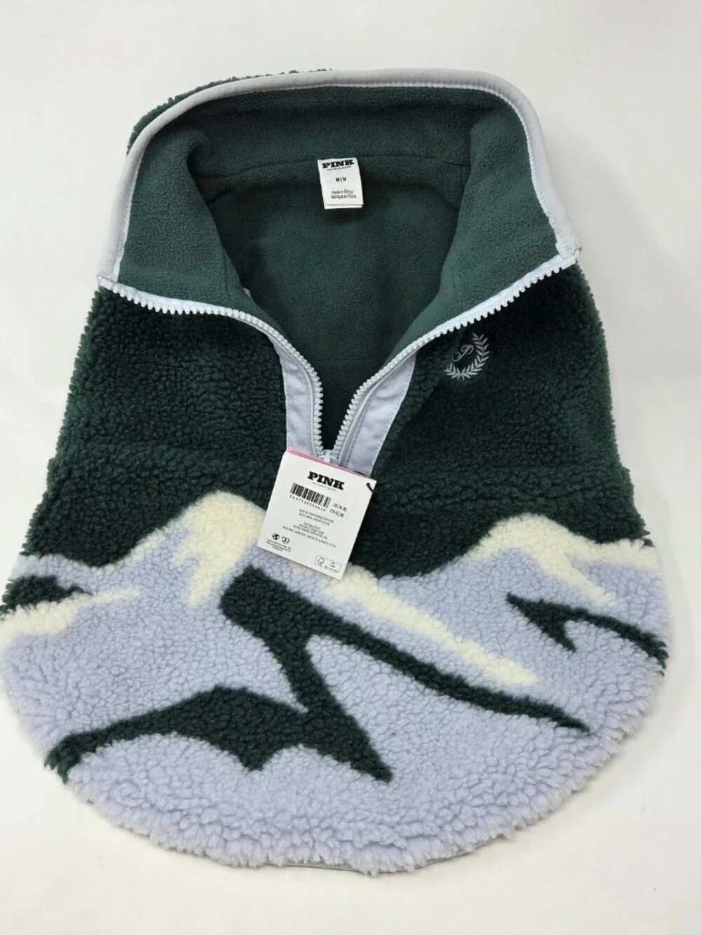 Victoria’s Secret PINK Pet Green Mountain Print Fleece Jacket, Size M